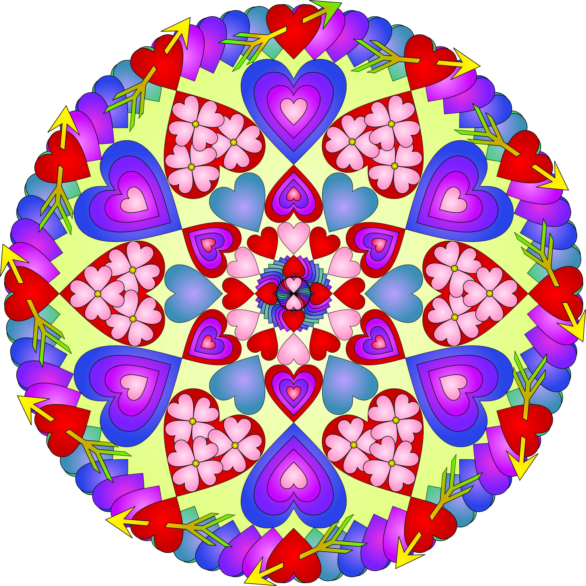 Hearts All Over Color